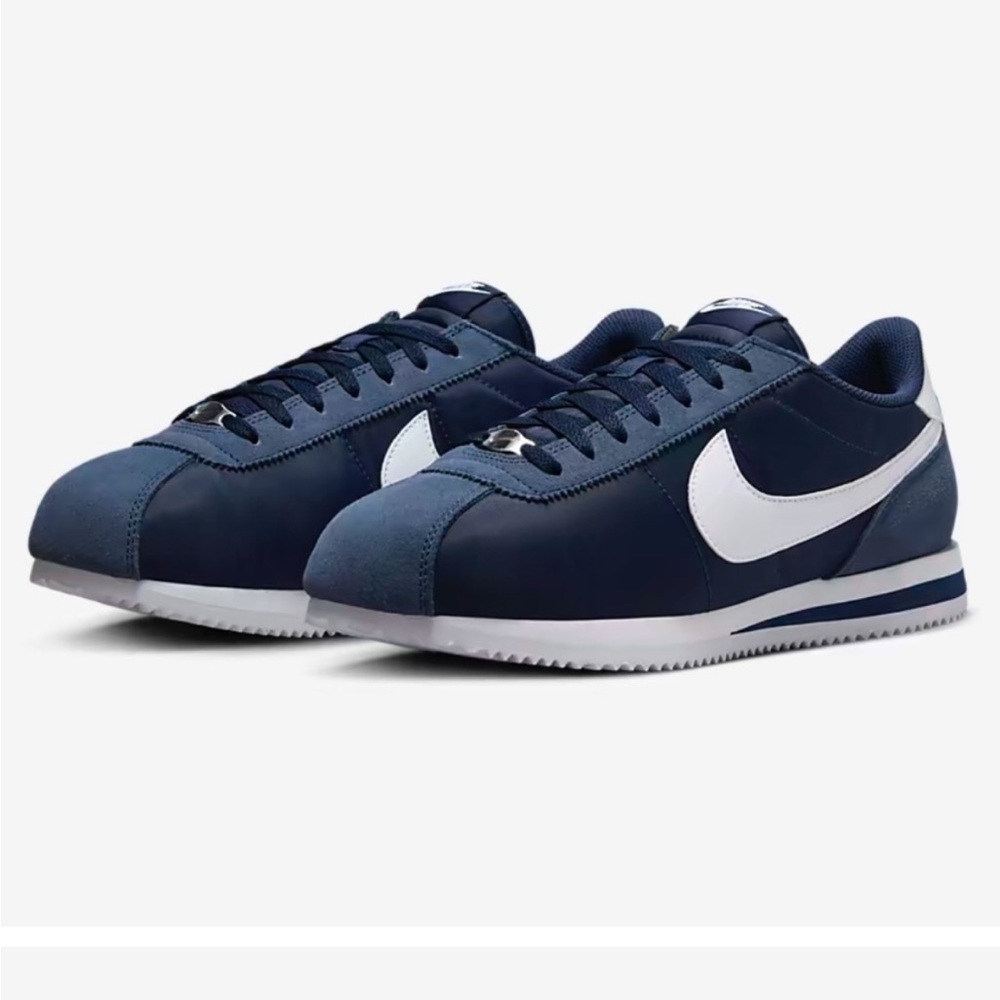Nike Women's Navy and White Classic Cortez Sneakers
